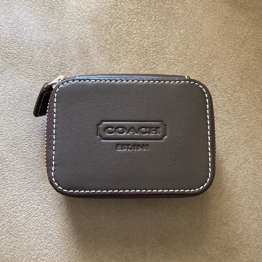 Coach leather travel pill case